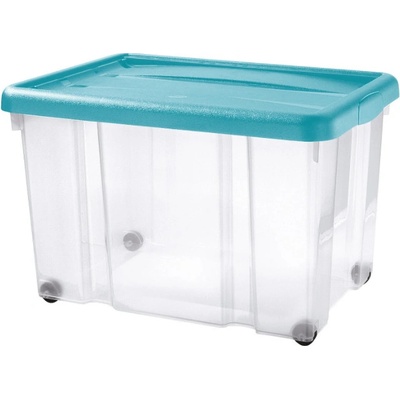 Tontarelli Úložný Box s kolečky Puzzle 60 l transparentní modrá 8031882ACG