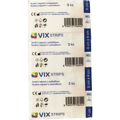 VIX náplasť strihaná 8 cm x 4 cm 3 ks
