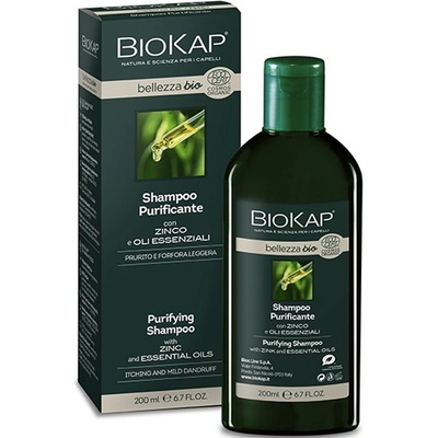 BIOKAP Bellezza Bio Purificante Ľahký čistiaci šampón so zinkom a esenciálnymi olejmi 200 ml