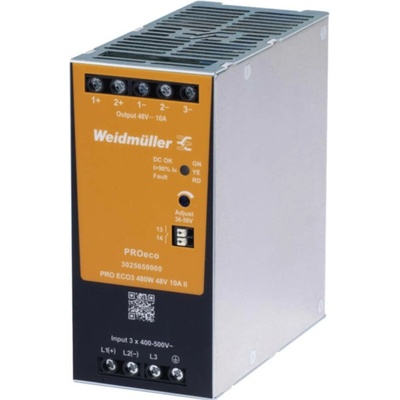 Weidmüller PRO ECO3 480W 24V 20A II napájanie, 24 V, 20 A, 480 W