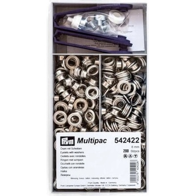 Průchodky 8mm s podložkou nikl (200ks) - PRYM
