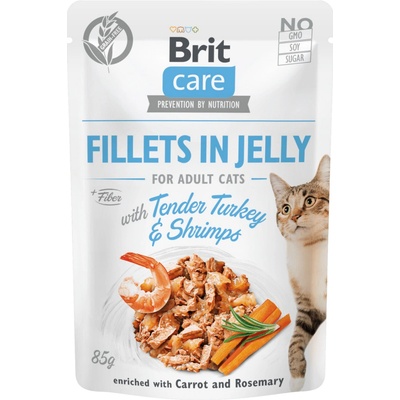 Brit Care Cat morka a krevety filety v želé 85 g
