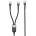 DeTech Кабел DeTech DE-50CC, от USB C(м) към 2x USB C(м), 1m, 100W, черен