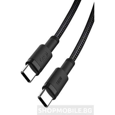 XO Плетен кабел XO cable NB-Q199 PD USB-C to USB-C, 100W, 1.5 метра (NB-Q199)