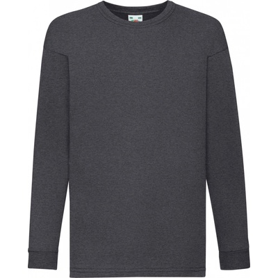 Fruit of the Loom Dětské triko s dlouhým rukávem 61-007-0 Dark Grey Heather