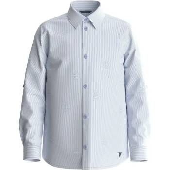 Image 1 of GUESS Бледо синя раирана риза за мини момче с детайли Guess