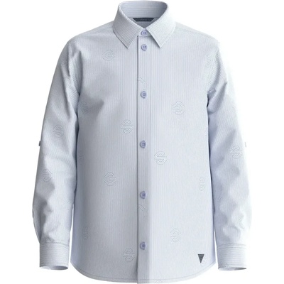 GUESS Бледо синя раирана риза за мини момче с детайли Guess