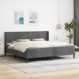 vidaXL Рамка за легло с матрак с таблото Тъмен сив 180 x 200 cm Кадифе (3415248)