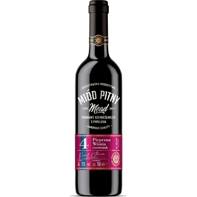 Augustowska Miodosytnia Pieprzna Wiśnia Miód Pitny Czwórniak 0,75 l