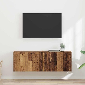 vidaXL TV стенен шкаф 2 бр. Старо дърво Инженерна дървесина (892346)