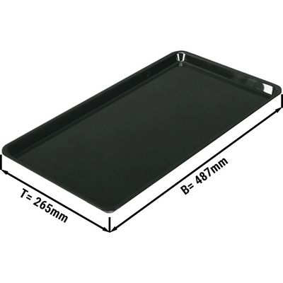 G.Gastro Obdélníkový prezentační podnos černý bez BPA 265 x 487 x 17 mm