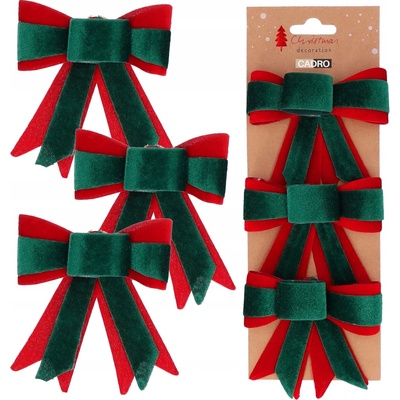 Cadro Kokardky na vianočný stromček dekorácia 3 kusy vianočné prívesky 11x9 cm