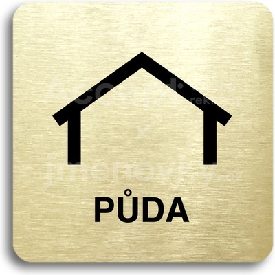 ACCEPT Piktogram půda - zlatá tabulka - černý tisk bez rámečku
