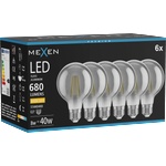 Mexen Vintis 6x LED филaмент крушка E27, G80, 8W, Топла - 2700K, 680 lm, опушен - L155-E27-0827-70x06 (L155-E27-0827-70x06)