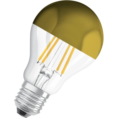 Osram LED žárovka CLA50 zrcadlová 7 W E27 2700 K teple bílá zlatá