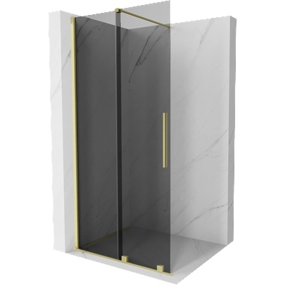 Mexen Velar плъзгаща се душ стена Walk-in 80 x 200 cm, графит 8 mm, златно четкано - 871-080-000-43-55 (871-080-000-43-55)