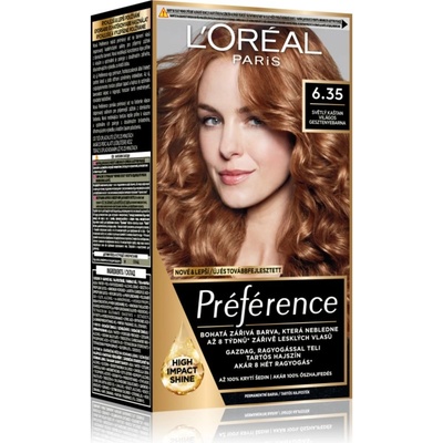L'Oréal Préférence боя за коса цвят 6.35 Light Amber