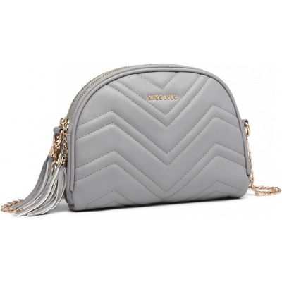 Miss Lulu dámská dvouzipová crossbody kabelka Winfred Šedá