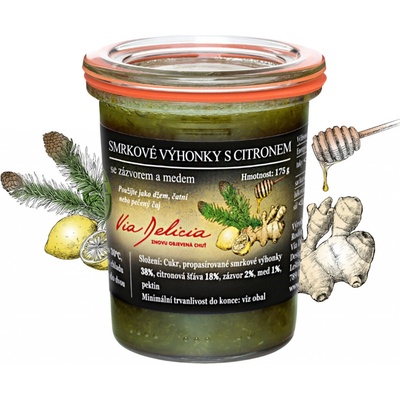 Via Delicia Smrkové výhonky s citronem se zázvorem a medem – Zboží Mobilmania