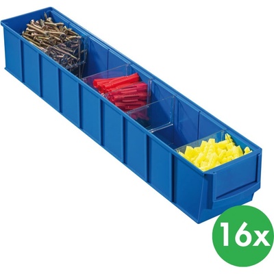 Allit Plastový regálový box ShelfBox typ C 91 x 500 x 81 mm 16 ks modrý