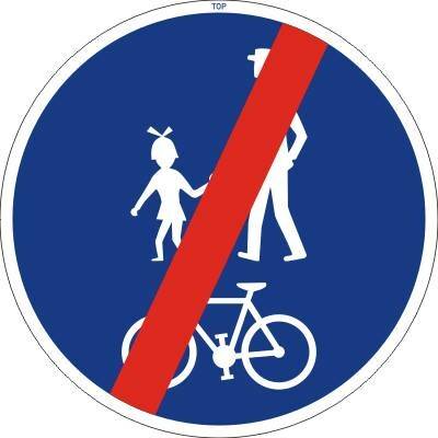 Dopravní Značka C9b Konec stezky pro chodce a cyklisty