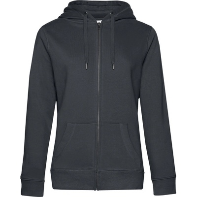 B&C QUEEN Zipped Hood dámská mikina s kapucí asphalt šedá