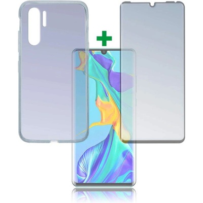 4smarts 360° Case Friendly Premium Protection Set - тънък силиконов кейс и стъклено защитно покритие за дисплея на Huawei P30 Pro (прозрачен)