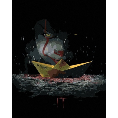 Zuty Malování Podle Čísel Pennywise S Loďkou To 40 x 50 Cm Plátno 8596530238720