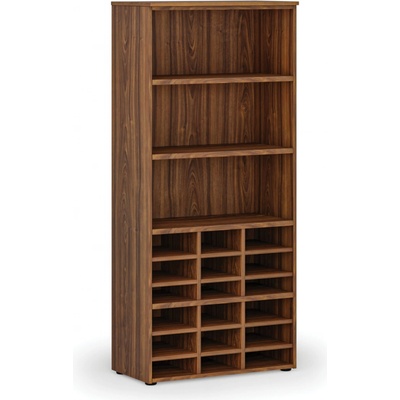 B2B Partner Třídicí regál PRIMO WOOD, 800 x 420 x 1781 mm 18 přihrádek ořech