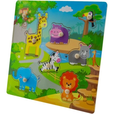 EuroBaby zábavné puzzle vkládací Safari