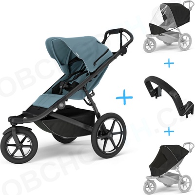 Thule Set 4v1 Urban Glide 3 Mid blue s magnetickou sponou 2025 + pláštěnka + ochranná síť + madlo