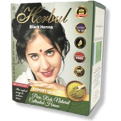 HERBUL HENNA индийска къна за коса, Black Henna, 10гр, 6 броя