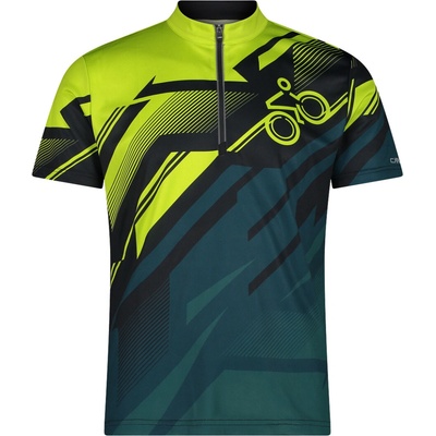 CMP MAN T-SHIRT FREEBIKE tmavo zelená reflexný neón čierna