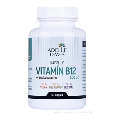 Adelle Davis Vitamín B12 kyanokobalamin 500 μg kapslí 60 ks