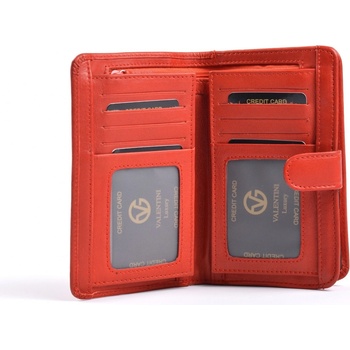 Valentini Dámská peněženka na výšku kožená se zipem na drobné červená 10 x 2 x 13 SV00-306ST01-00KUZ