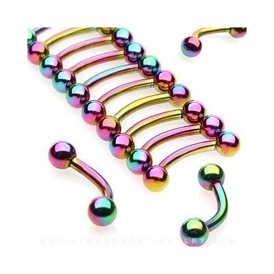 Šperky4U piercing do obočí duhová OB01046W-1208