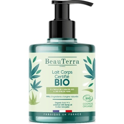 Beauterra Organic Body Milk Aloe & Hemp telové mlieko na citlivú pleť a vlasy 500 ml