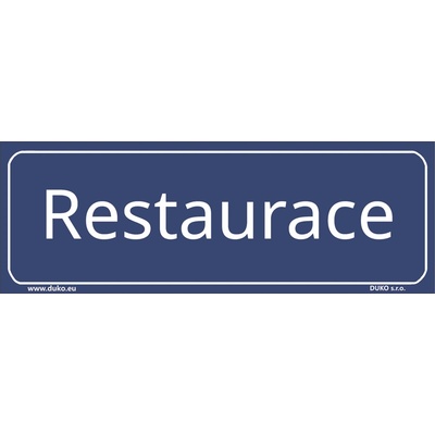 DUKO RESTAURACE tabulka modrá Formát: 200 x 70 mm, Materiál: plast 1 mm, samolepící vinylová fólie