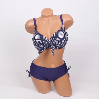 Макси бански в тъмносиньо с бели точки - чашка d