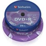 Verbatim DVD+R(25-Pack)Шпиндел/Обща търговия на дребно/16x/4.7GB (43500)