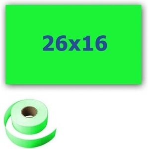 CDRmarket Ценови етикети за клещи, правоъгълни, 26 мм x 16 мм, 700 бр. , сигнално зелени (ETRL-26x16-green2)
