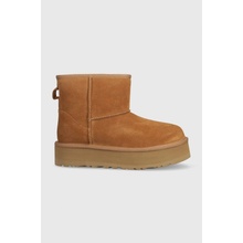 UGG CLASSIC MINI PLATFORM detské semišové snehule béžová