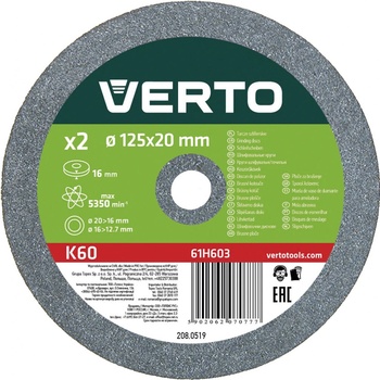 Verto Kotouč brusný 125 x 20 mm 61H603 2 ks