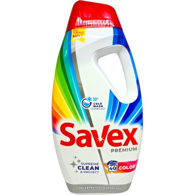 Savex течен перилен препарат, 1800мл, 40пранета, Цветно пране