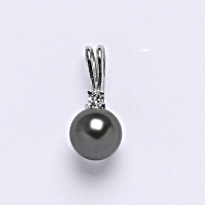 Čištín Stříbrný přívěšek Swarovski perla dark gray P 1207A
