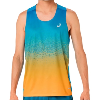 Asics Мъжки потник с широка презрамка Asics Road Fade Singlet Tank top - Aegean Blue / Yamabuki - размер XS (216-7261-0111)