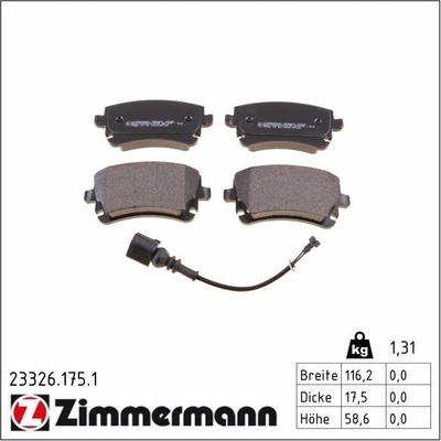 Sada brzdových destiček, kotoučová brzda ZIMMERMANN 23326.175.1