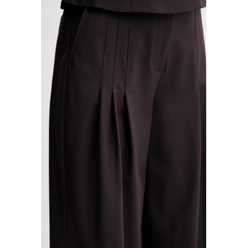 Remain Панталон с вълна Remain в кафяво с широка каройка, с висока талия 502473578 (502473578)