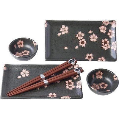Made in Japan Sushi set Black & Pink Sakura MIJ 6 ks