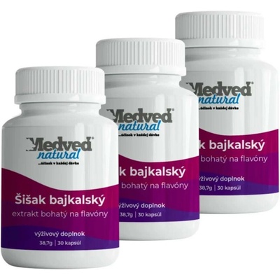 Medveď natural Šišák bajkalský 3 x 30 kapslí